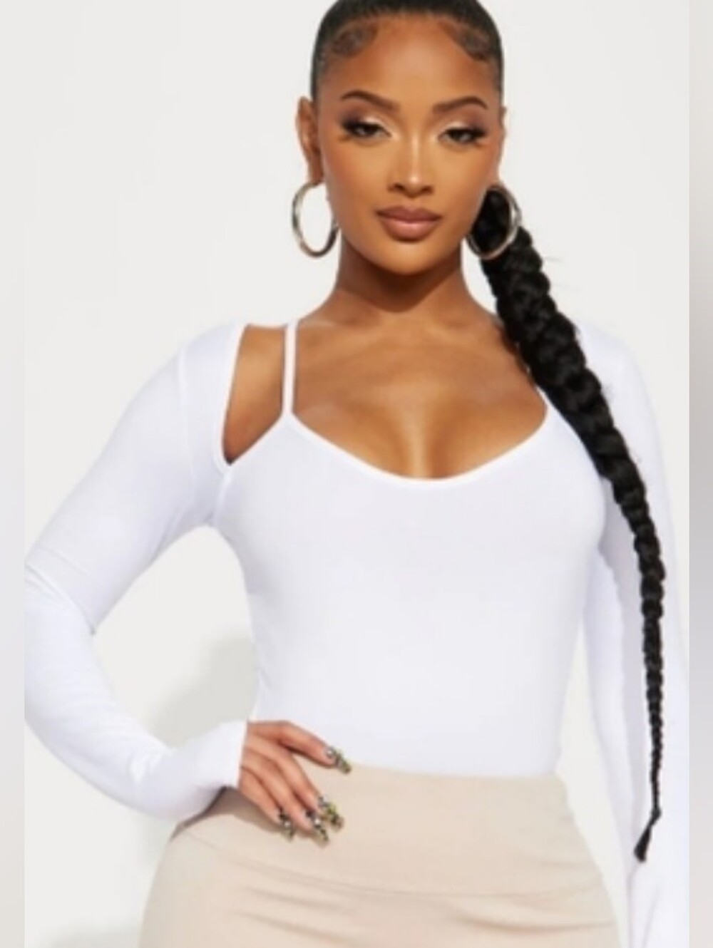 New Long sleeve Bodysuit In White.
